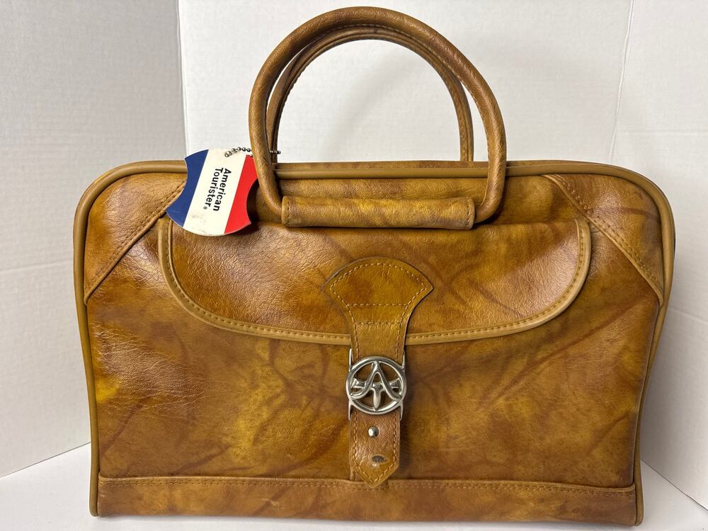 Vintage American Tourister Brown Structured Briefcase Satchel Bag